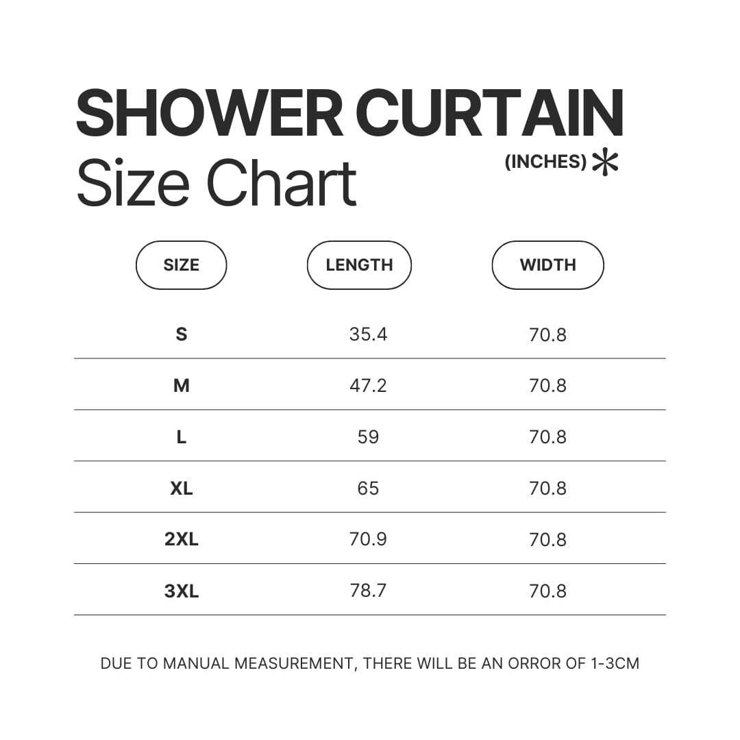 Shower Curtain Size Chart - BLACKPINK EU Store