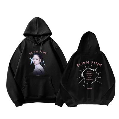Jennie Born Pink Printed Pullover Hoodie
