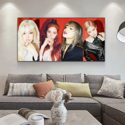 Black Pink Printed Wall Art