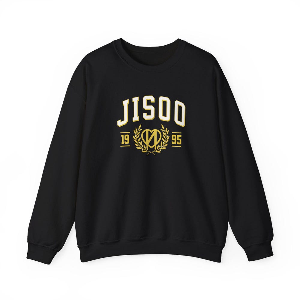 Jisoo Black Pink Text Sweatshirt - Image 2