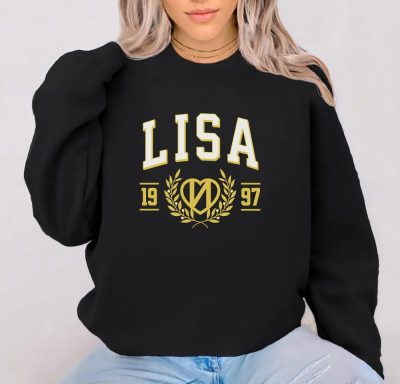 Lisa Black Pink Text Sweatshirt