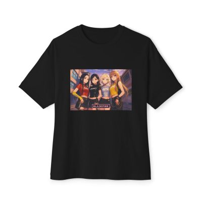 Black Pink "Jump" Anime Design Tee Shirt