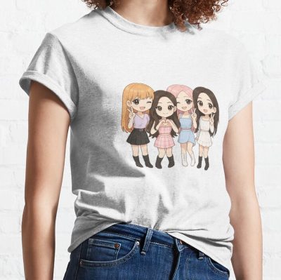 Kpop Girl Group BLACKPINK Lisa Jennie Rose And Jisoo Chibi Anime Art Sugarcase T-shirt