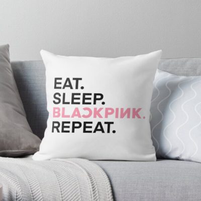 BLACKPINK Pillows - Eat Sleep BLACKPINK Repeat BLACKPINK Throw Pillow